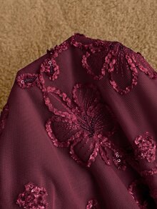 Attitoon Damen Tanktop, lässig minimalistisch Vintage elegant vielseitig Blau Pailletten bestickter Mesh-Stoff, Strandkleidung, Urlaubsoutfit, Damen Sommeroutfit - Bordeaux - Übersicht 3