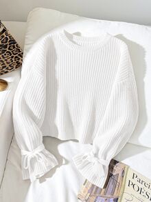 SHEIN Tween Girl Tween Girl White Autumn Casual School - White - View 9