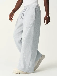 STYNVO Men's Minimalist Drawstring Waist Pocket Loose Sweatpants - Grey - View 5