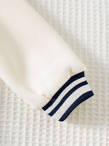 SHEIN 中性嬰兒男孩/女孩、幼兒 2件組秋冬保暖內裡加厚休閒可愛 Polo 領運動衫套裝，嬰兒冬季衣物，聖誕節 - 藏蓝色 - 查看 8