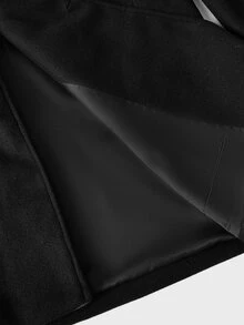 EASEVO Men Plus Size Solid Double Breasted Overcoat Halloween Winter Party Autumn  - Black - View 11
