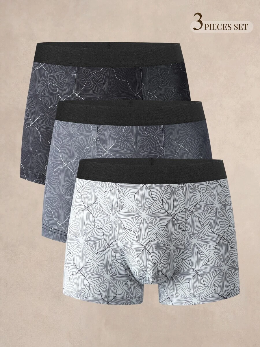 EverLounge Men's Floral Print Boxer Briefs (3pcs Set) - Multicolor - View 1