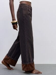 Maija Celana Jeans Longgar Kancing Serbaguna untuk Wanita, Cocok untuk Pemakaian Sehari-hari - Dark Wash - View 5