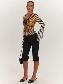 SHEIN BAE Women's Colorblock Casual Daily Long Sleeve Top - Multicolor - View 1