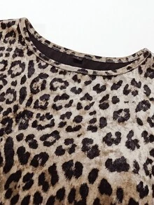 Editum Women's Leopard Print Sexy Long Sleeve Dress - Brown - View 9