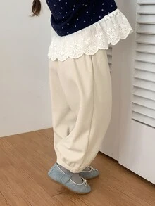 DAZY Infant/Toddler (Girl) Casual Loose Fit Korean Style Solid Color Bottoms - White - View 6