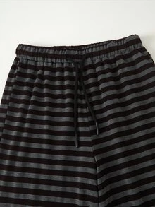 SHEIN 女童休閒舒適修身長袖T恤與舒適鬆緊腰寬腿寬鬆長褲2件套 - 棕色 - 查看 6