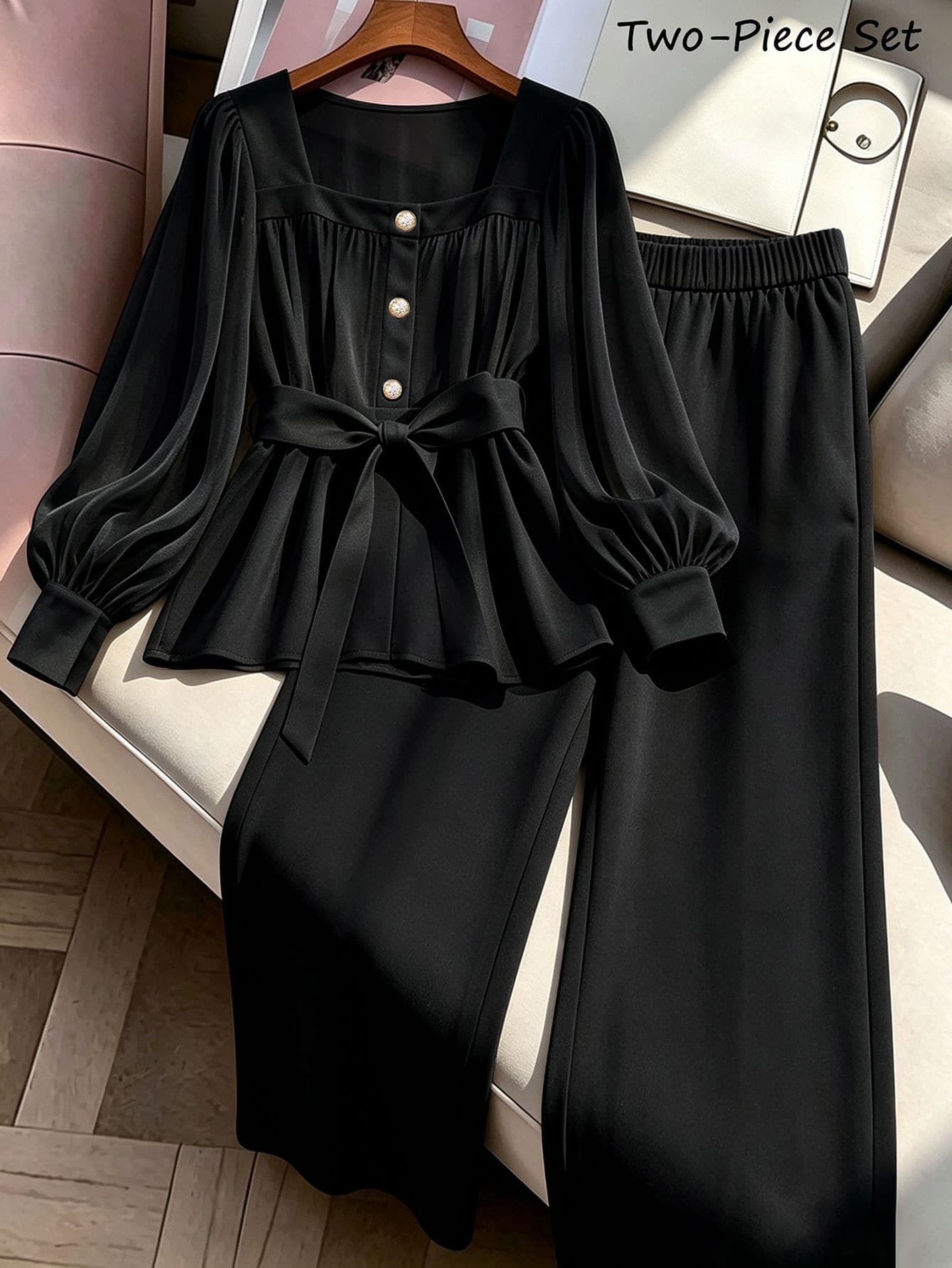GlowEve CURVE Plus Size Women Solid Color Waist Knot Top And Pants ...
