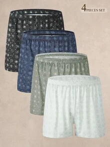 EverLounge Men's Snowflake Pattern Alro Pants (4pcs Set) - Multicolor - View 1
