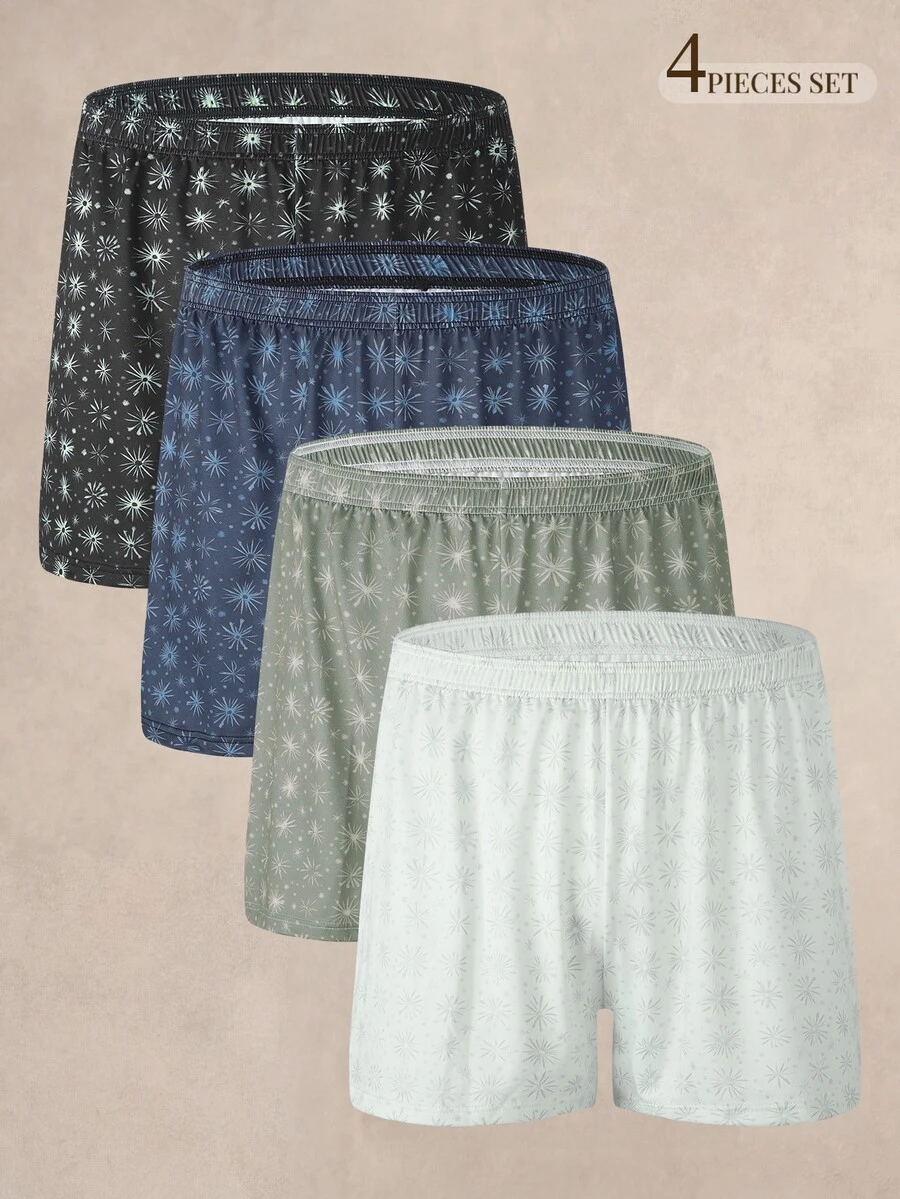 EverLounge Men's Snowflake Pattern Alro Pants (4pcs Set) - Multicolor - View 1