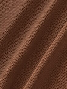 SHEIN MOD 女款純色百褶休閒日常夏季迷你洋裝 - 摩卡棕 - 查看 5