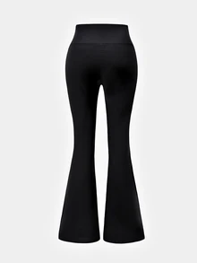 SHEIN Velisys Women's Colorblock Casual Daily Travel Sports Long Pants - Black and White - View 2