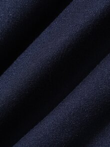 DAZY Women's Solid Color Long Sleeve Top And Striped Long Pants Casual Daily Home Sleepwear Set - Navy Blue - View 7