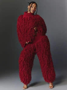 NYA SZN Knit Top Long Sleeve Sweater Fringe Holiday Festival Special Occasion Everyday Casual Work Concert Going Out Club Cozy Chic Cute Party Red Fall Winter - Red - View 1