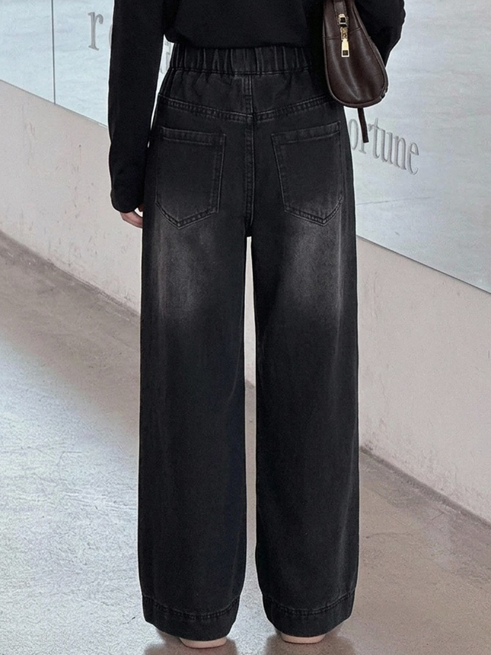 Tween Girl Casual Daily Wide Leg Denim Jeans With Pockets And Buttons
