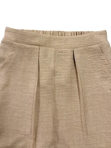 SHEIN Spring Autumn Long Pants Back To School Outdoor Date Apricot Casual Sweatpants With Pockets - Apricot - View 7