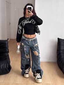Coolane 女款抓皺腰長袖字母印花運動衫 - 彩色 - 查看 5