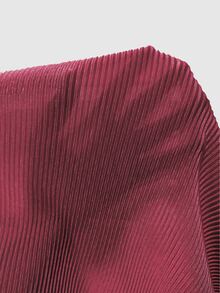 SHEIN PariChic 純色垂墜下擺緞面細肩帶洋裝 - 酒紅色 - 查看 7