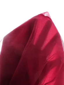 SHEIN 女童獨特鉤編愛心拼接套頭洋裝，紅色薄紗下擺，甜美可愛時尚秋季心形禮物生日洋裝 - 酒紅色 - 查看 8