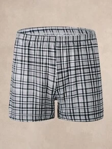 EverLounge Men's Home Shorts Vintage Plaid Pattern Alro Pants (4pcs Set) - Multicolor - View 6