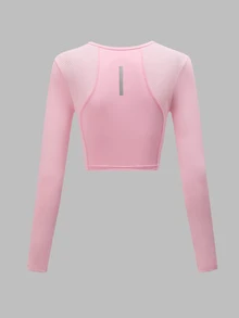 SHEIN Dewbera 女款拼色休閒日常運動上衣 - 淺粉色 - 查看 2