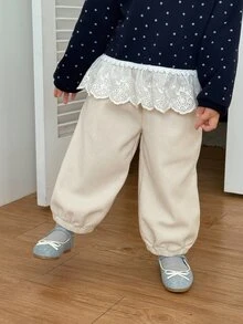 DAZY Infant/Toddler (Girl) Casual Loose Fit Korean Style Solid Color Bottoms - White - View 5