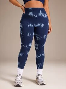 SHEIN Rhythm Era Seamless High Elasticity Women Plus Size Sports Leggings - Navy Blue - View 7
