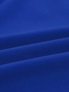 SHEIN CURVE+ Celana Wanita Plus Size Warna Polos dengan Detail Sabuk Kaki Lebar, Celana, Cocok untuk Semua Musim, Cocok untuk Pesta, Konser, Gaya Harian Komuter, Festival Musik, Romansa, Hari Valentine, Liburan - Royal Blue - View 7