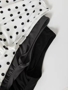 SHEIN LUNE 女款V領百褶修身休閒百搭背心 - 彩色 - 查看 5