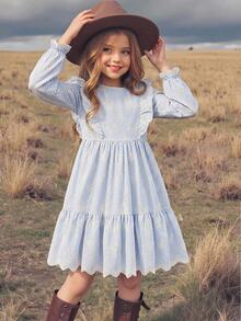 SHEIN Tween Girl Tween Girls Dresses Spring And Summer Korean Edition Fashion Short Sleeved Forest Style Western Style Top Paired Simple To Maintain Comfort - Multicolor - View 1