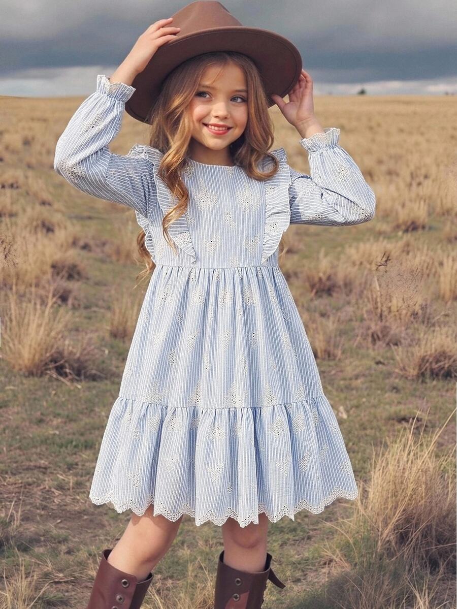 SHEIN Tween Girl Tween Girls Dresses Spring And Summer Korean Edition Fashion Short Sleeved Forest Style Western Style Top Paired Simple To Maintain Comfort - Multicolor - View 1