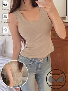 DAZY Women's Lace Sexy Versatile Daily Wear Top - Khaki - View 2