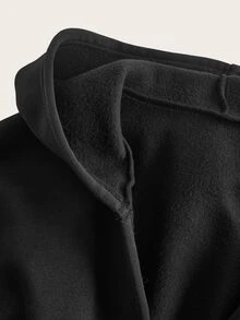 Coolane Street Punk Casual V-Neck Waist-Cinching Zipper Hooded Sweatshirt For Women Suitable For Autumn/Winter - Black - View 10