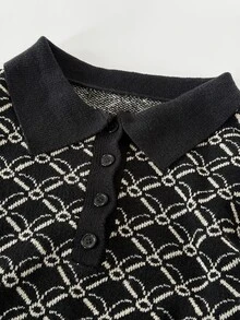 Maweii Women Elegant, Retro,Sexy, Floral Patterns,Mini Knitted Dress,Fitted Cut,Autumn/Winter, Halloween,Christmas,Plus Size Women's Sweater Dress - Multicolor - View 5