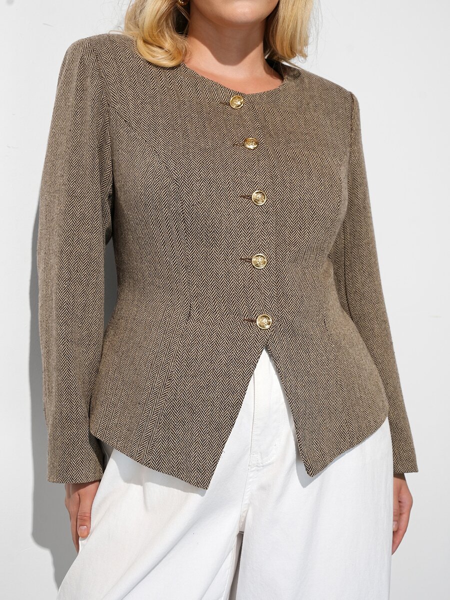 Maija Plus Size Women Solid Color Casual Daily Blazer - Multicolor - View 1