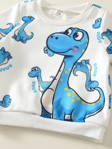 SHEIN 男女嬰兒/幼兒 3套組 秋冬保暖內裡休閒可愛拼接運動衫套裝，嬰兒冬季套裝，聖誕款 - 酒紅色 - 查看 6