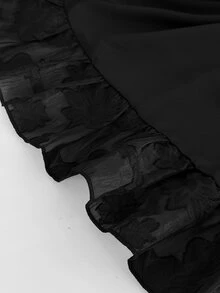 Viva Relle Plus Size Fashion Elegant Double Layer Cake Skirt Evening Dress Fall - Black - View 3