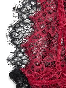 AltBold Black & Red Wire-Free French Lace Women's Backless Bra Set, 2pcs - Multicolor - View 7