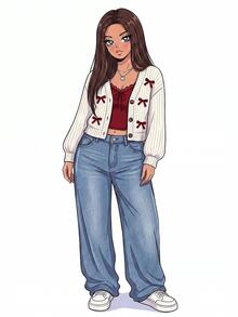 Comfortcana Plus Size Women's Bow Decor Long Sleeve Single-Breasted Knit Cardigan - Beige - View 8