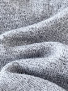 Young Boy Two Tone Raglan Sleeve Half Button Placket Hooded Sweater - Grey - View 7