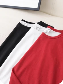 SHEIN 3件組小男孩T恤 生日男孩、開學第一天、媽媽與我 - 彩色 - 查看 7