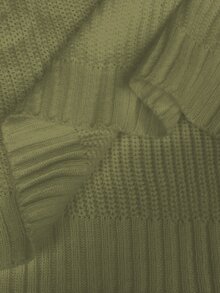 SoleilVie 女款素色圓領長袖休閒百搭套頭針織衫 - 綠色 - 查看 3