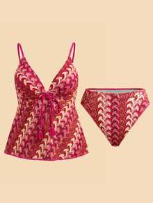 Travachic Women's Summer Beach Striped Sexy Tankini & Triangle Tankini Bottom 2-Piece Swimsuit Set - Multicolor - View 9