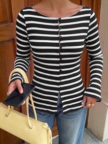 Siren Gaze All-Season New Embroidered Long Sleeve Blouse For Women - Black - View 5