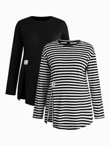 Modmama 2 st T-shirts för gravida - Multifärgad - Visa 5