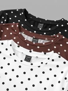 SHEIN EZwear 3件裝大尺碼T恤 - 彩色 - 查看 5