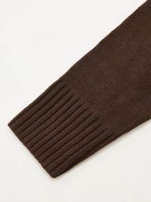 Sweetra Women's Front Button & Wrist Cuff Cardigan - Brown - View 6