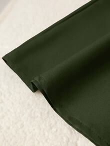 GlowEve CURVE Plus Solid Fold Pleated Belted Skirt - Army Green - View 8