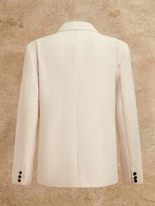 EASEVO Men's Plus Size Loose Woven Long Sleeve Suit Jacket And Pants Set - Apricot - View 4