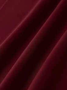 GlowEve CURVE 大尺碼女款拼色極簡時尚寬鬆A字裙，適合通勤與日常穿著 - 酒紅色 - 查看 3